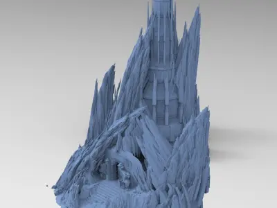 Castle Spiked Rocks 3D model