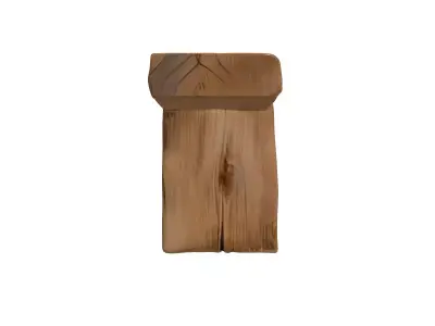 Rustic Solid Wood Bench 3D model