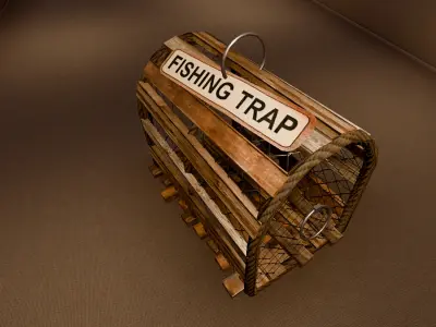 Fish Trap - PBR Low-poly 3D model