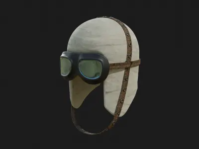 Hazerfen Kanadi ve Sapkasi Mounted Wing with Protection Helmet Low-poly 3D model