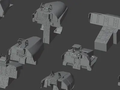 Cockpit Kitbash 3D model