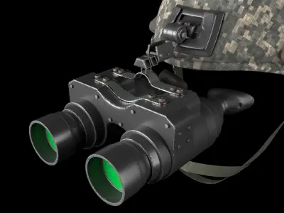 Military helmet with night vision  Goggle device  3D model