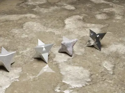 4 PC Caltrop Spikes Low-poly 3D model