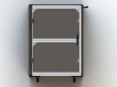 Industrial Aluminum Trolley - Enclosed 3D model