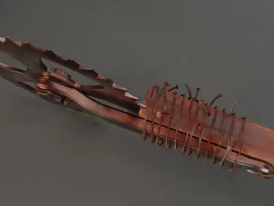 Apocalyptic handmade weapons Low-poly 3D model