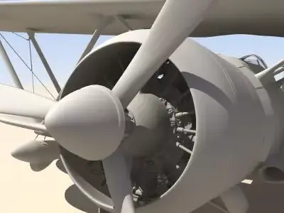 Fiat CR42 Falco Fighter Bi-Plane 3D model