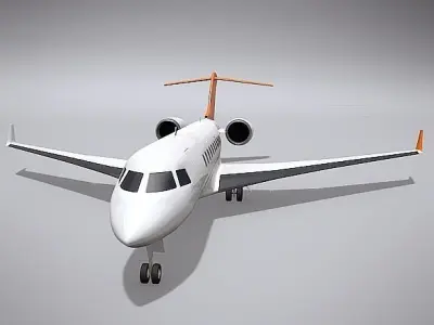 Bombardier 5000 global business jet 3D model