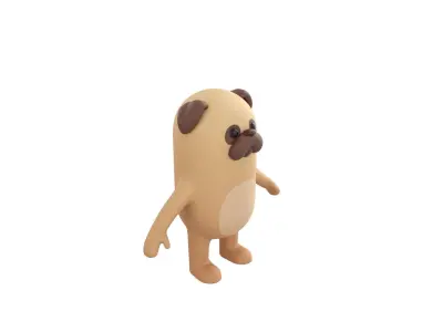 Pug Dog Character 3D model