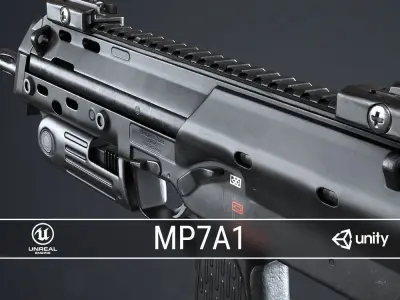 PBR MP7A1 PDW Low-poly 3D model