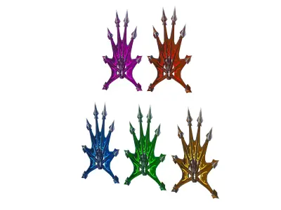 a Set of Fan Weapons Low-poly 3D model