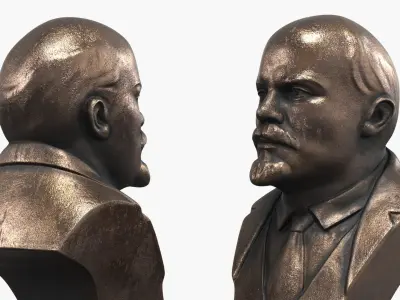 Bust of Lenin Soviet Revolutionary Bronze 3D model