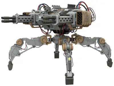 Walking Turret Concept-1-Grey 3D model