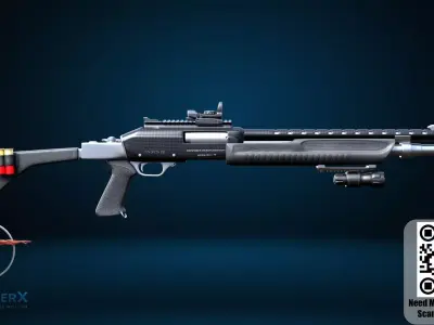 Ultra Realistic Shourt Gun High Detail Game Ready Asset Low-poly 3D model