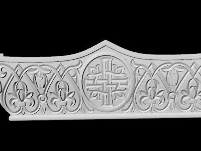 Central decor ornament for furniture 3D model