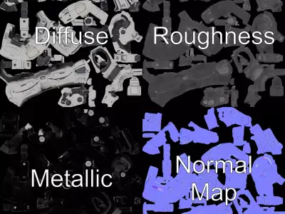 Futuristic Turret Model Pack with Rotating Cannons Low-poly 3D model