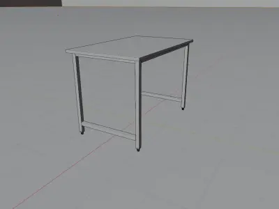 Modern Study Table Free 3D model