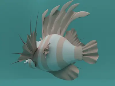 lion fish Low Poly 3D model