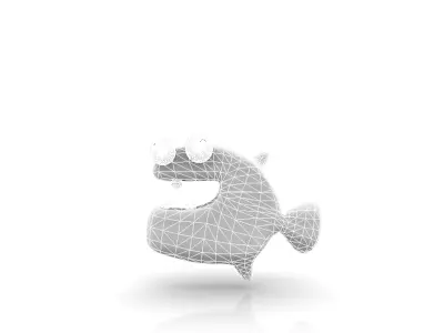 Fish cute Low-poly 3D model