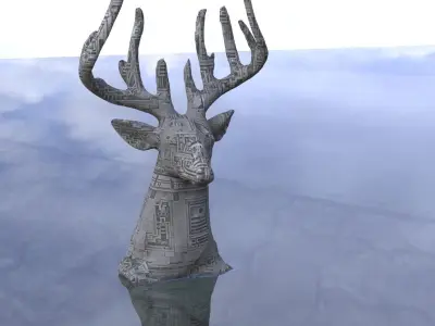 Reindeer head bust 3D model
