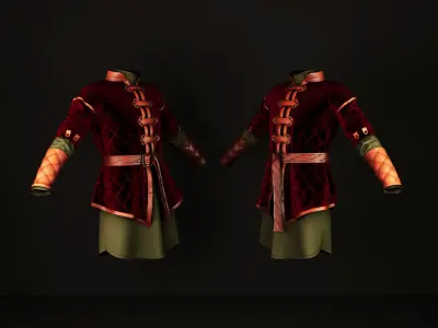 Medieval man costume 3D model