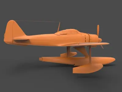 A6M2N orange airplane 3D print model