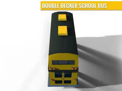 Double Decker School Bus Low-poly 3D model