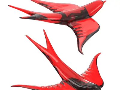 red glass bird 3D model