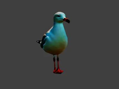 Seagull Bird  Low-poly 3D model