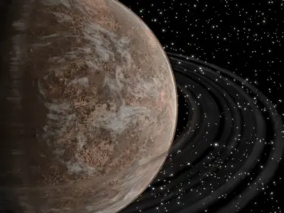 Sci Fi Planet with RIngs Free 3D model