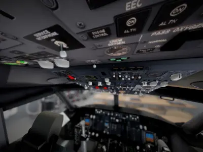 Boeing 737 Airplane Cockpit 3D model