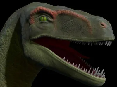 Rigged Deinonychus Low-poly 3D model