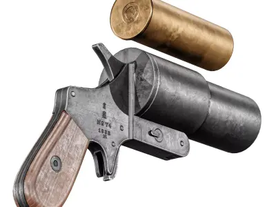 Signal Pistol M1932 Low-poly 3D model