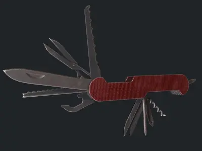 Red Army Knife - Knife - Weapon - Army Prop - Swiss Army Knife Low-poly 3D model