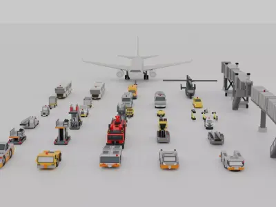 Airport Vehicle Pack Low-poly 3D model