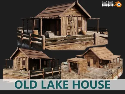 Old Lake House PBR 4K GameReady Pack 25 to 28 Low-poly 3D model