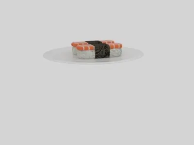  Salmon Sushi  Low-poly 3D model