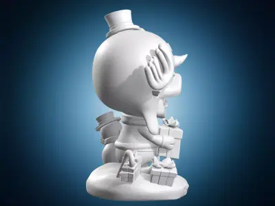 Chopper Christmas Holiday Winter Miniature Statue 3D print model
