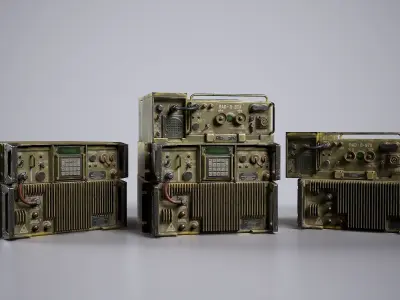 Old Military Radio Station PRC-77  Low-poly 3D model