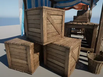 Medieval Market Props Free 3D model