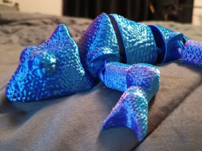 Chameleon - flexi fidget toy - print in place 3D print model