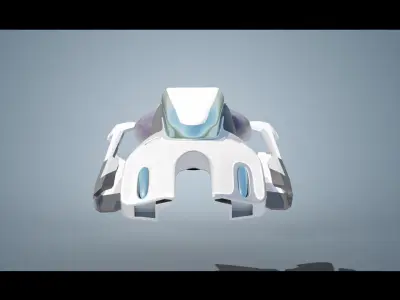 Simplistic Flying Vehicle 16 Low-poly 3D model