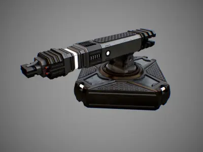 Sci-Fi Turret 2 Low-poly 3D model
