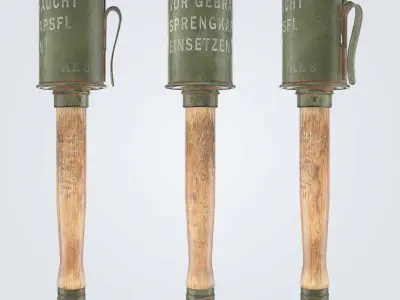 Anti Tank Stick Grenade Low-poly 3D model