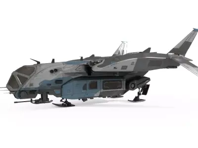 Future Science Fiction Space Fighter Spacecraft 3D model