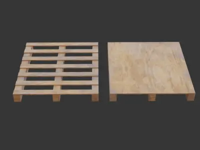 Wooden Pallets Low-poly 3D model