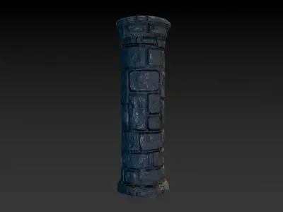 Stone Column Low-poly 3D model