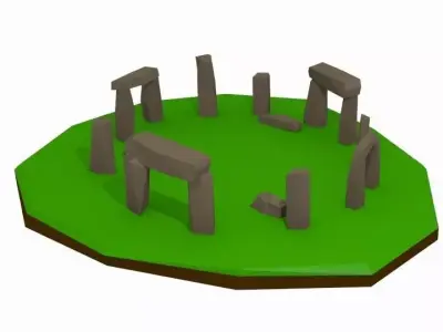 Lowpoly megalithic construction Free low-poly 3D model
