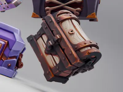 Chest collection fantasy  Low-poly 3D model