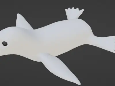 White Seal Free low-poly 3D model
