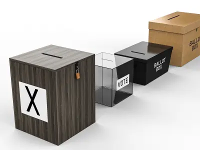 Vote Box Pack Low-poly 3D model